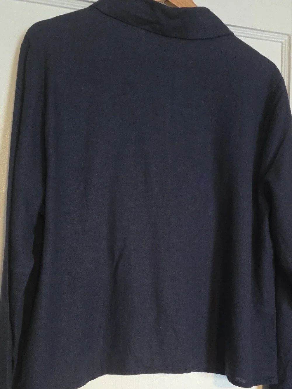 Michael Kors Navy Button-Front Shirt Linen